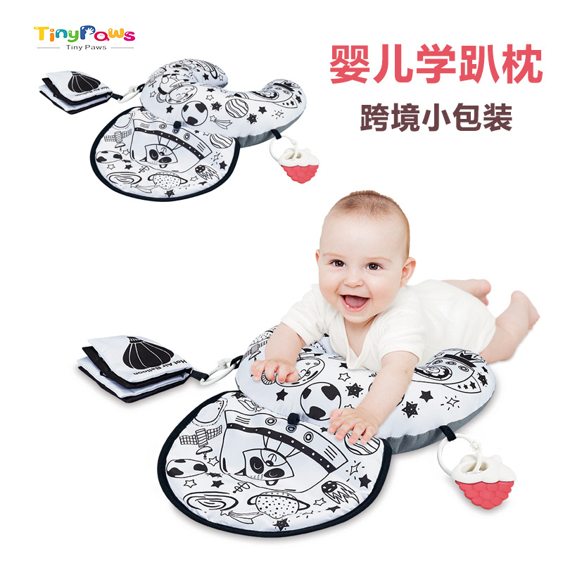 В наличии, черно-белая подушка для поддержки головы, подушка для тренировки, U-образная подушка для времени на животе, раннее образование