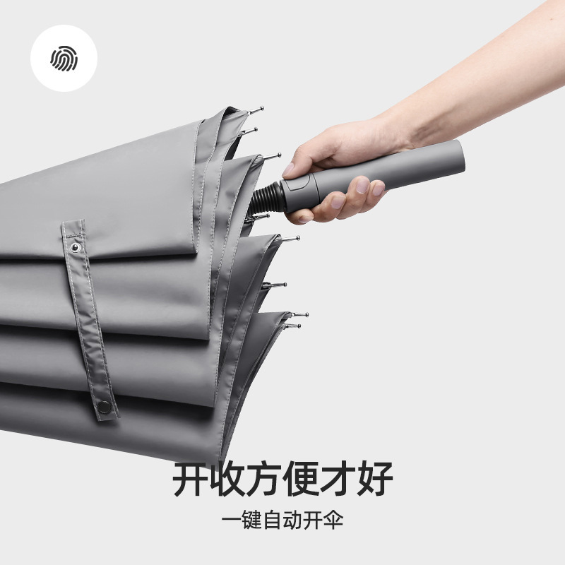 8 Bone Golf Umbrella Full Fiber Straight Rod Oversized Long Handle Umbrella Strong Wind-Resistant Automatic Advertising Umbrella Logo