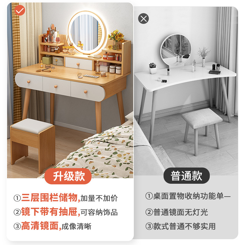 Dressing Table Modern Simple Bedroom Makeup Table Small Makeup Table Integrated Table Rental Room Dressing Table Makeup Mirror