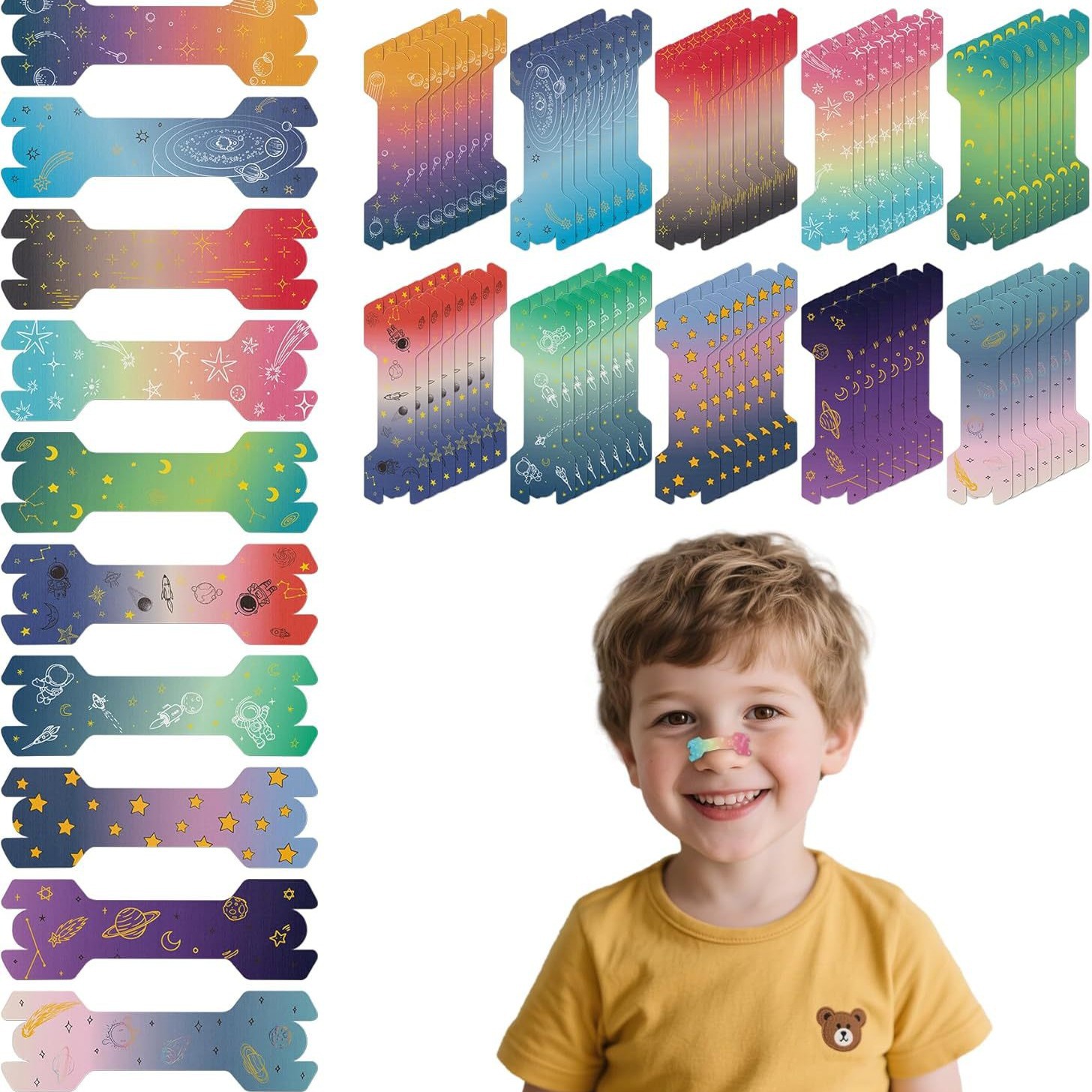 Cross-Border Small Size Kidsren's Cartoon Ventilation Nasal Patch Snoring Cartoon Nasal Strap Kidsren's Sleep Anti-Snoring Nasal Patch