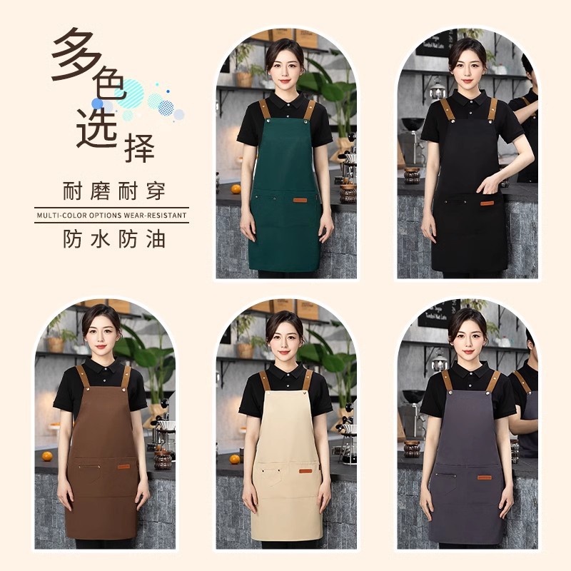 Apron Customized Waterproof and Oil-Proof New Internet Celebrity Work Clothes Stain-Resistant Home Kitchen Printing Advertising Gifts Amazon