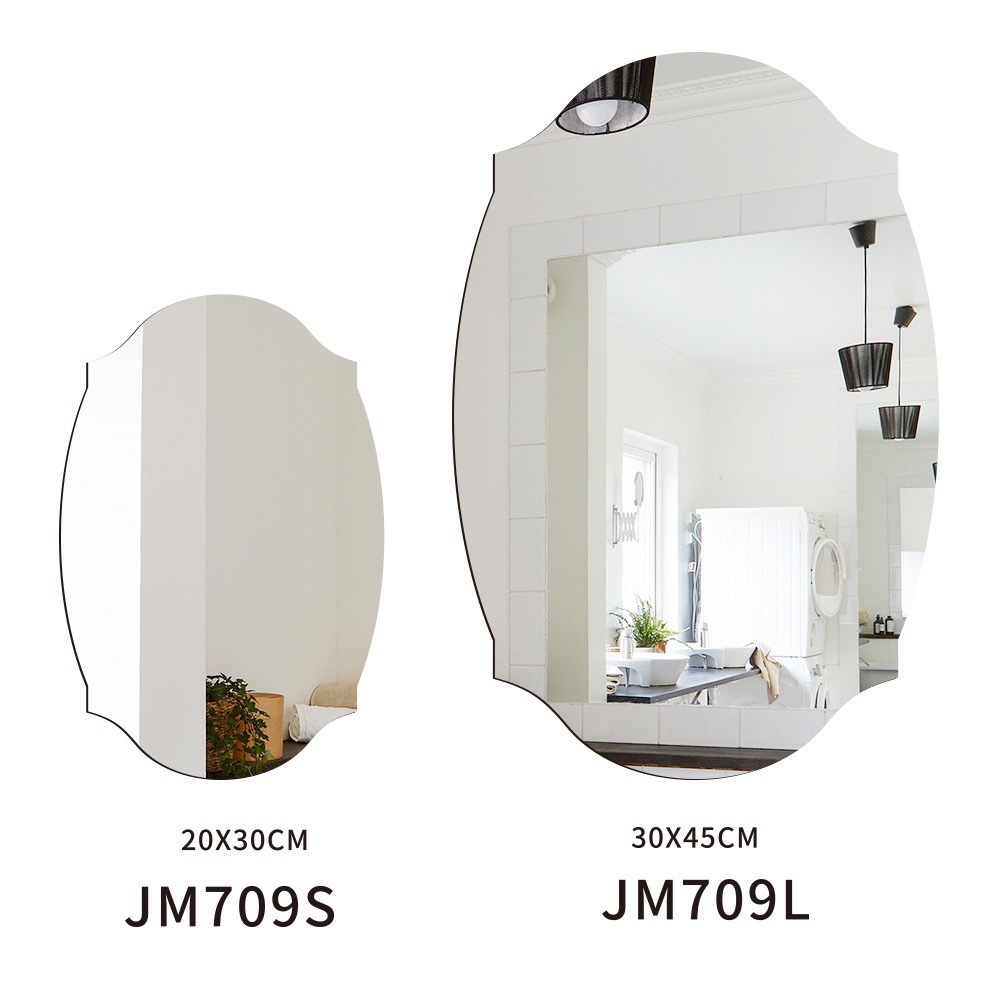 Foreign Trade Cross-Border Acrylic Self-Adhesive Oval Mirror Square Bathroom Mirror Hot-Selling Mirror Sticker