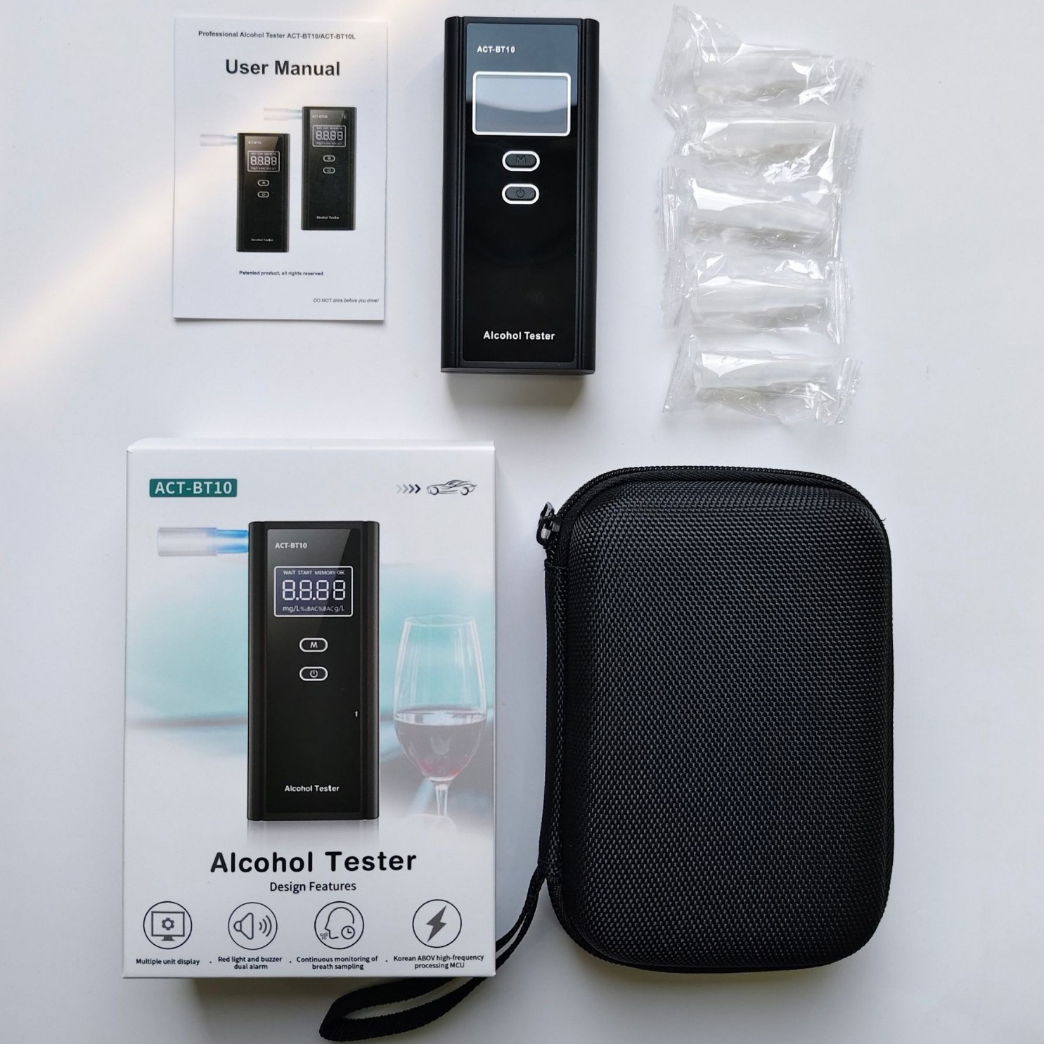 Alcohol Detector Convenient Push Alcohol Tester Act-Bt10 Semiconductor Alcohol Detector