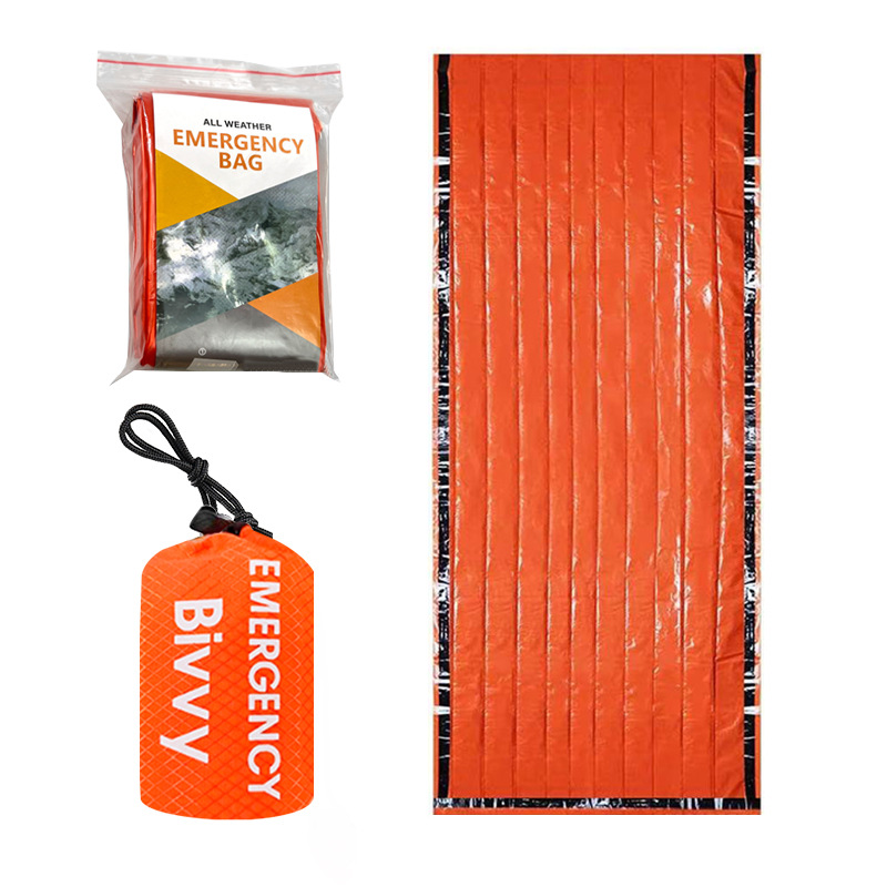Outdoor Emergency Sleeping Bag, Travel Life-Saving Insulation Blanket, Pe Aluminum Film, Camping Style Thickeneded Emergency Outdoor Cold Protection, Disaster Relief and Warmth