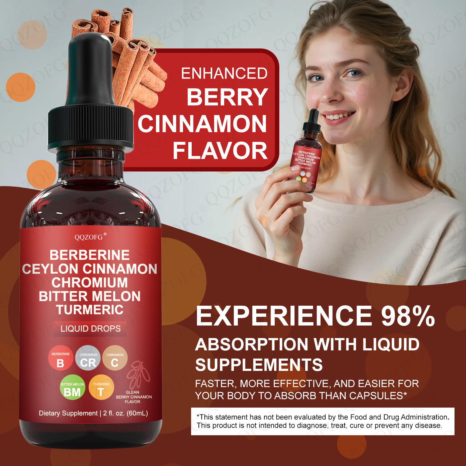 Source Factory Cross-Border Foreign Trade Berberine Ceylon Cinnamon Drops Berberine Drops O.E.