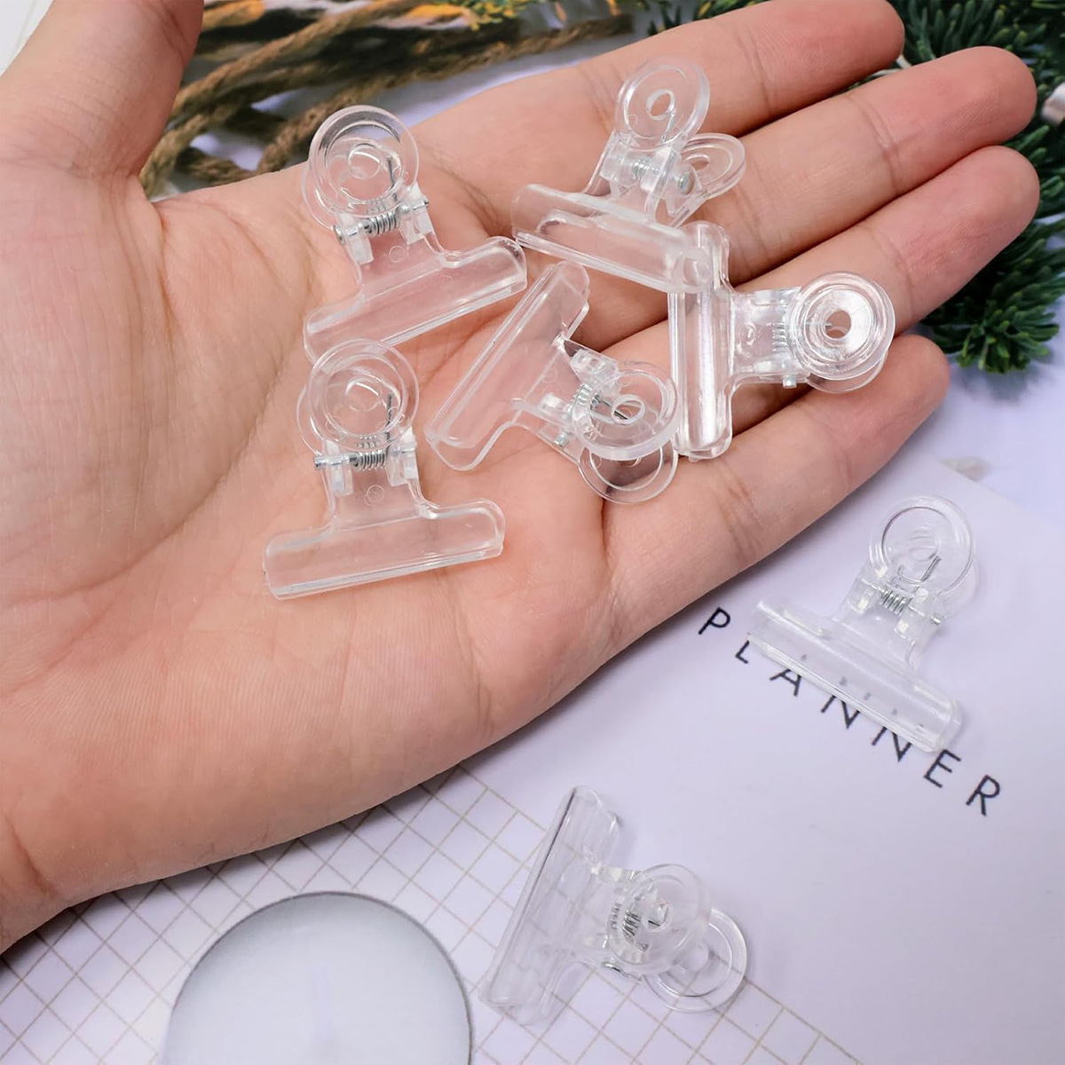 Simple Transparent Plastic Long Tail Clip Student Stationery Test Paper Clip Strong Dovetail Clip Storage and Arrangement Hand Account Small Clip