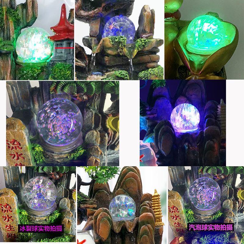 Crystal ice crack ball bubble ball ball rockery running water ornaments accessories fish tank landscape ornaments decoration