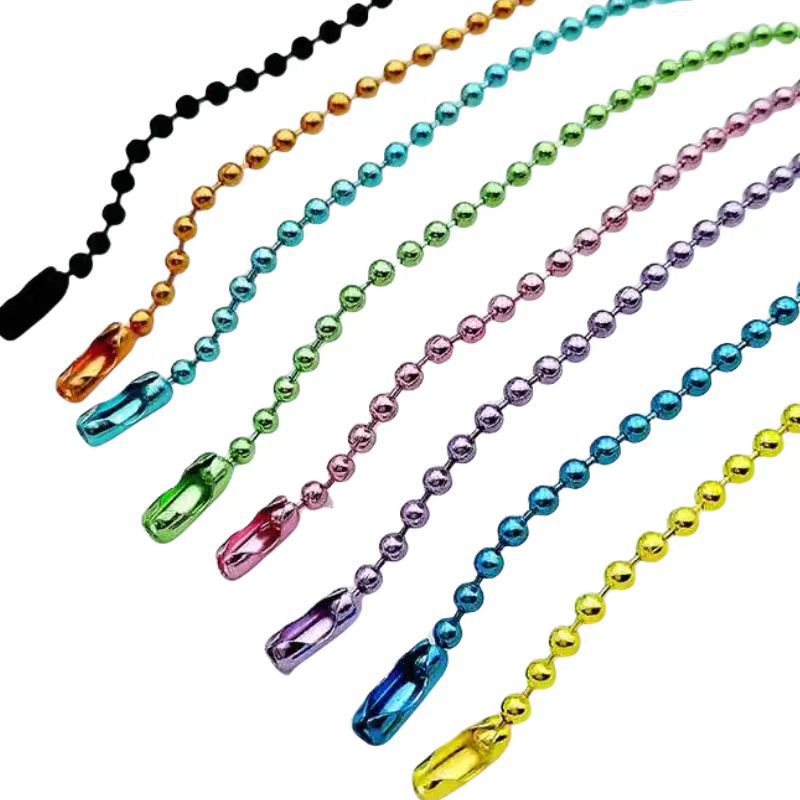 Colorful Paint Wave Bead Chain Iron Bead Chain Tag Chain DIY Metal Bead Chain Colorfulful Goo Card Bead Chain Large Quantity in Stock