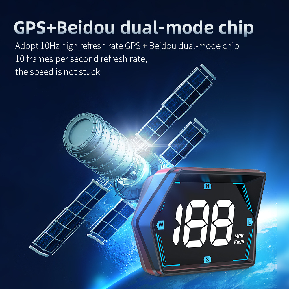 Universal Gps Head-Up Display Beidou Hud Speedometer Car Head-Up Speedometer Kmh Cross-Border Exclusive Mph