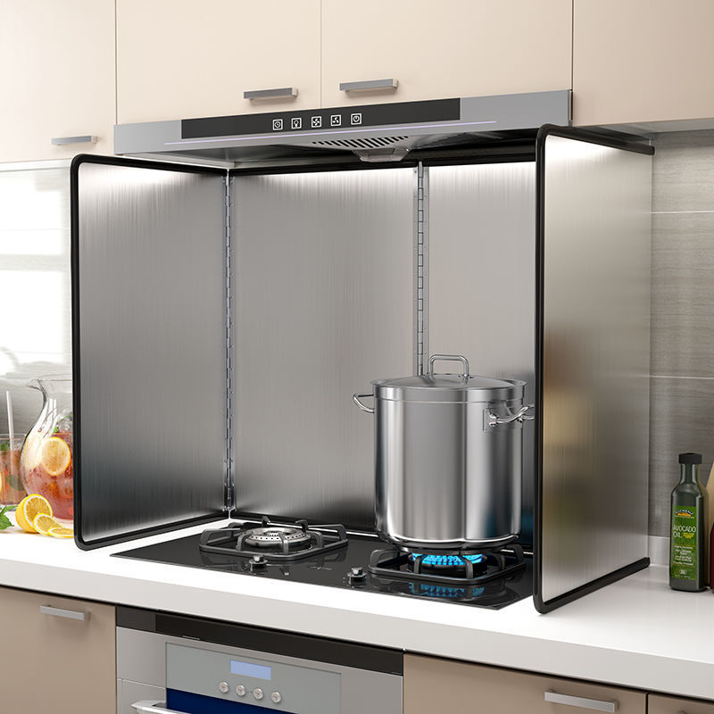 Kitchen gas stove high temperature resistant heat insulation board wholesale stainless steel stir-fry oil splash baffle stainless steel oil baffle