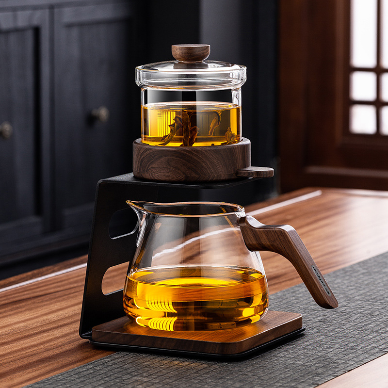 2024 New Intelligent Automatic Lazy Tea Maker Tea Set suit Magnetic Suction One-Key Tea Separation Floating Cup