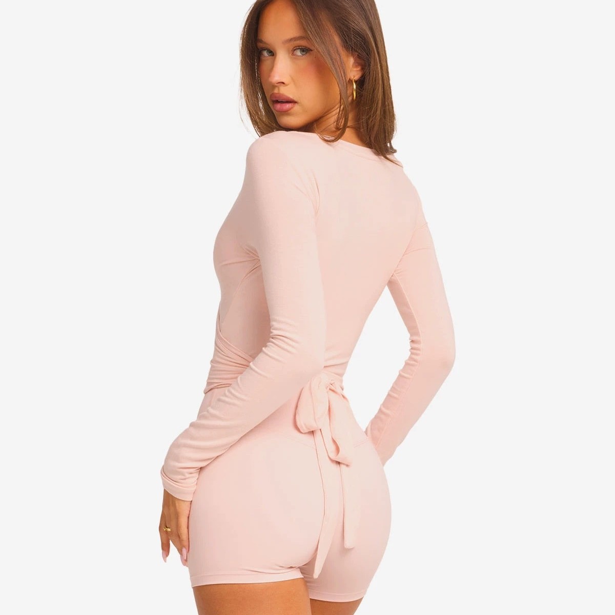 European and American Foreign Trade Cross-border Overalls Women's Light Skin Breathable Sports Fitness Dance Training All-match Top Quick-drying Yoga Clothes