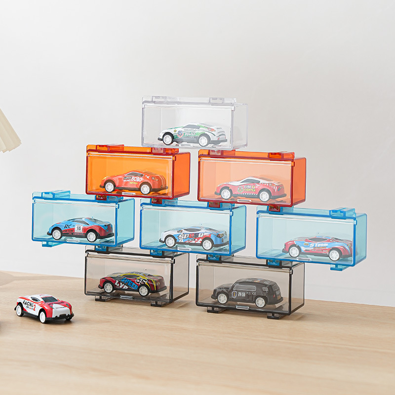Hot Wheels Display Box Transparent Dust-Proof Stackable Collection Children's Alloy Car Model Domeka Storage Box