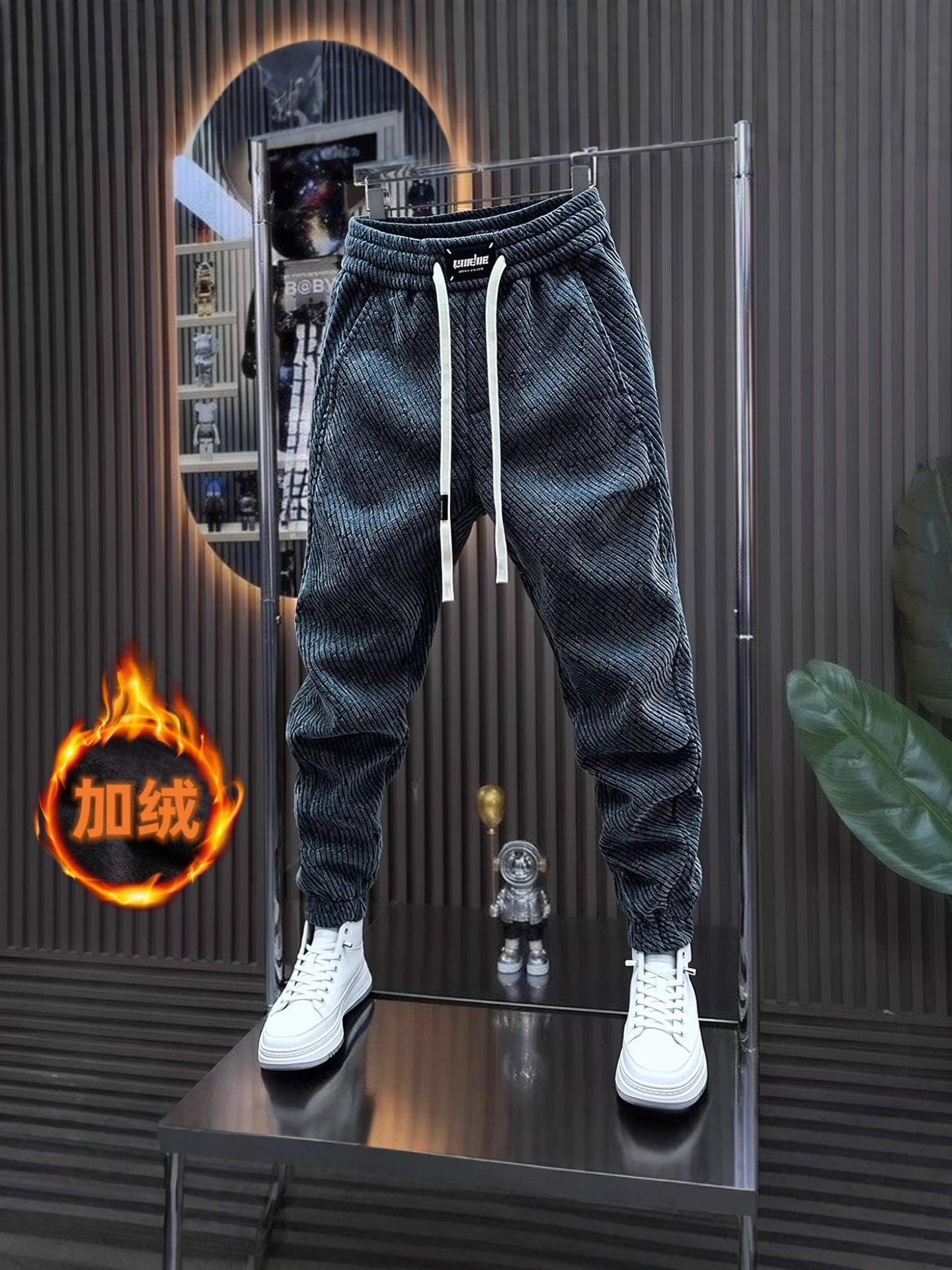 Trendy Casual Sweatpants for Men 2025 New Spring, Autumn, and Winter Fleece-Lined Loose Jogger Sports Pants for Men