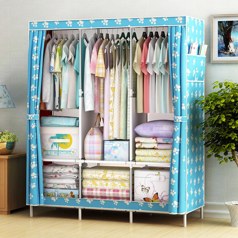 Simple Fabric Wardrobe Rental Home Bedroom Cabinet Assembly Cloth Wardrobe Modern Simple Storage Hanging Wardrobe Rack