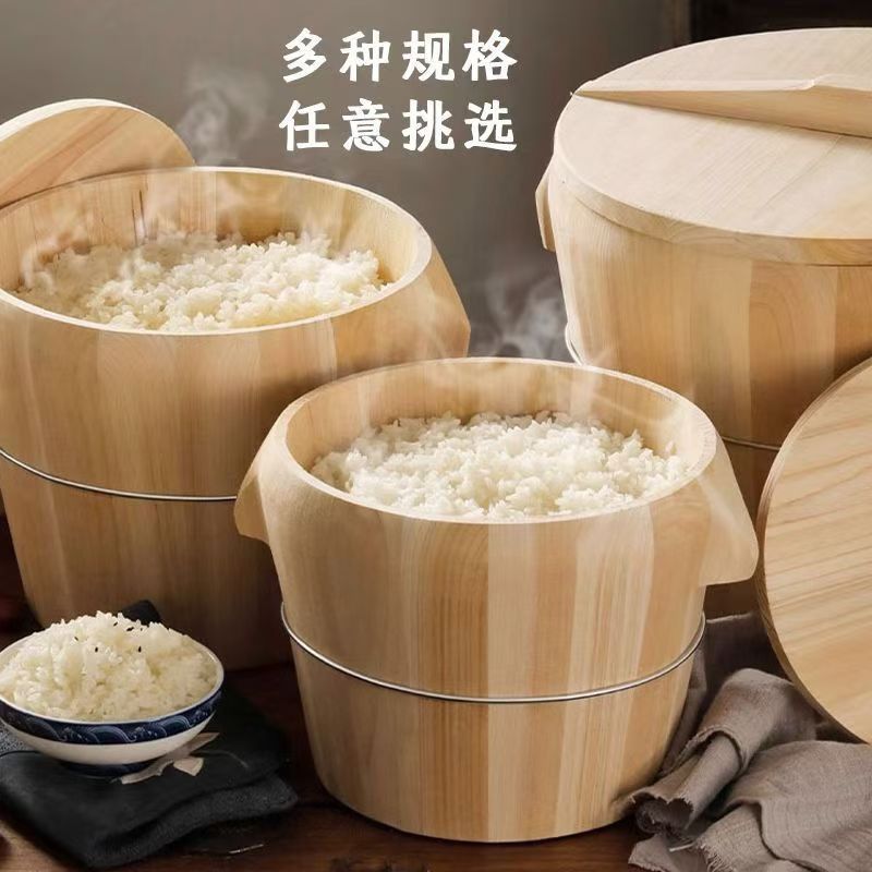 Бочка для риса, домашняя коммерческая, большая и маленькая бочка, бамбуковая деревянная бочка, ручная работа, кухня, ресторан, оптовая продажа