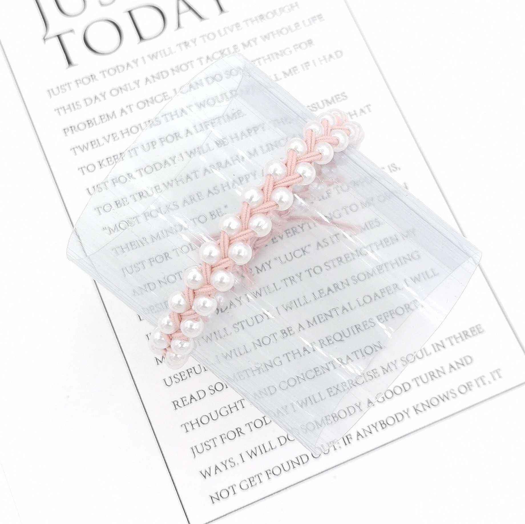 2021 summer New Pearl braided hair rope cute student hand braided bracelet adult ponytail hair ring hair accessories