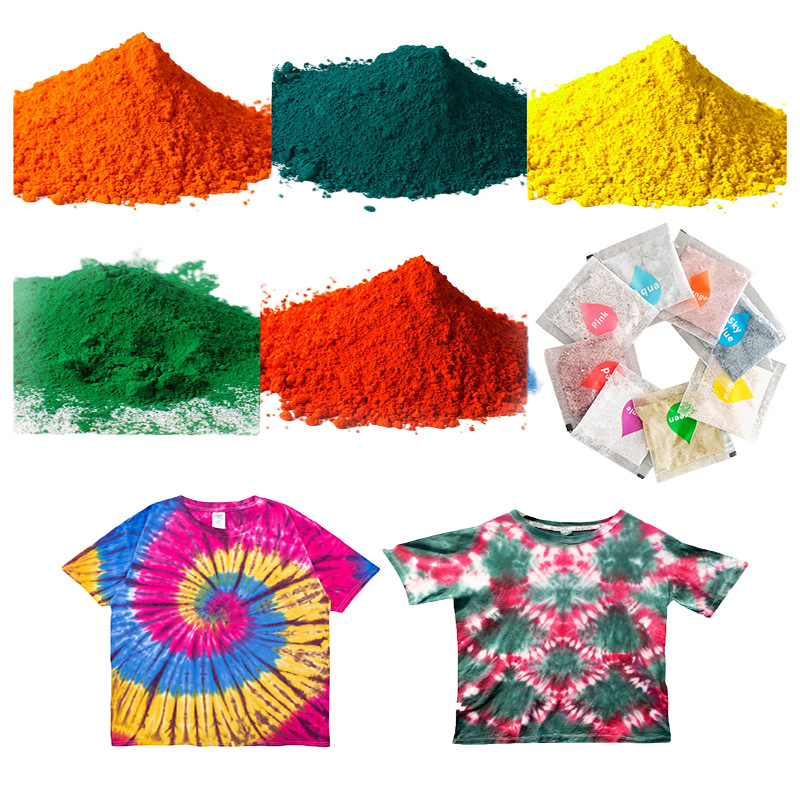 Tie-Dye Pigment Handmade DIY Reactive Dye Powder Cold Water No-Boil Square Scarf Scarf Clothing Dyeing Color-Changing Pigment Materials