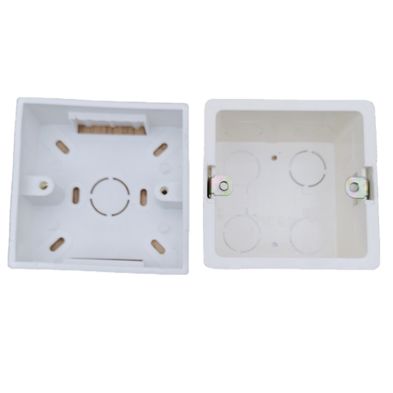 Factory wholesale 86 type open bottom box flame retardant plastic PVC concealed wire box white 86 type junction box