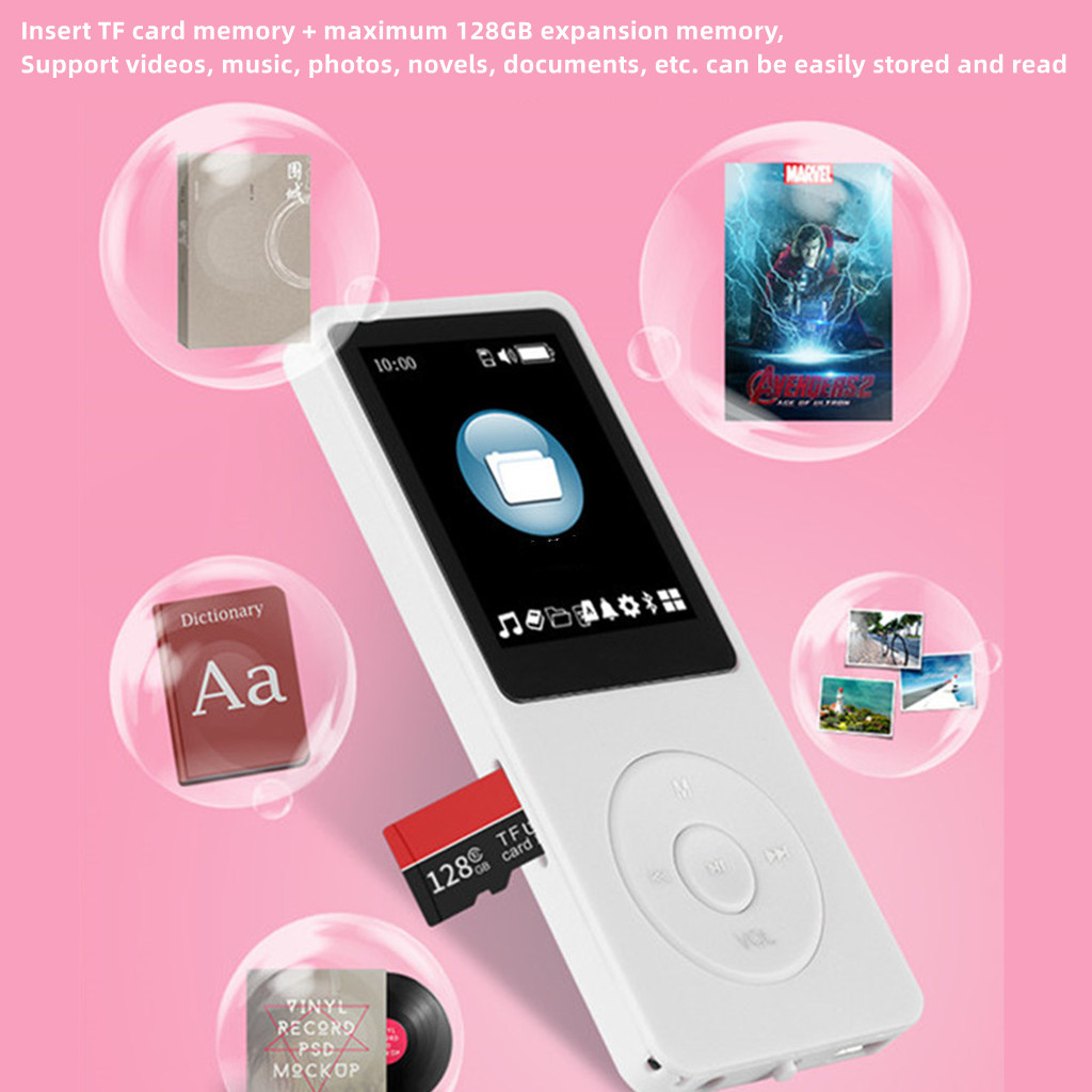 Foreign Trade Version Plug-In Card Mp3 Manufacturer Wholesale Bluetooth Mp4 Student Walkman Music Player Recording External Board Dictionary