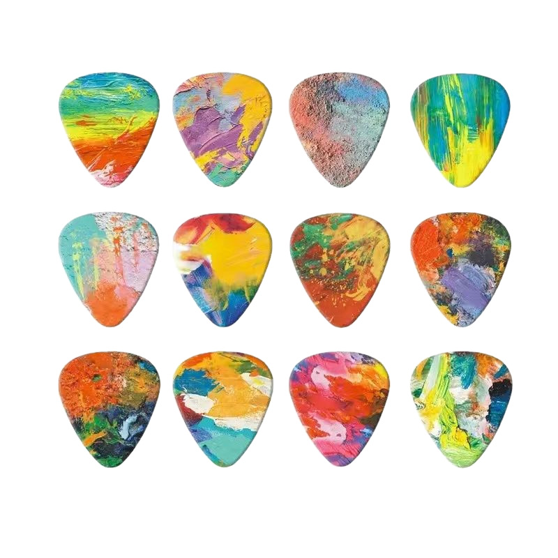 10 pieces of mixed in stock color guitar pick accessories painted ukulele shrapnel