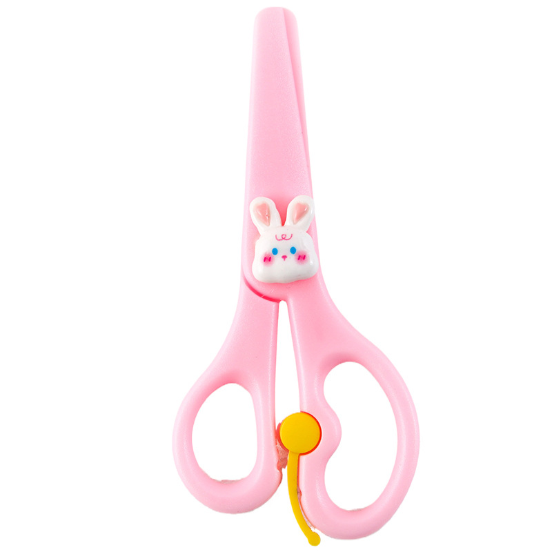 Cartoon cute scissors children's safety hand-cutting knife multi-functional student hand account art paper cutting knife