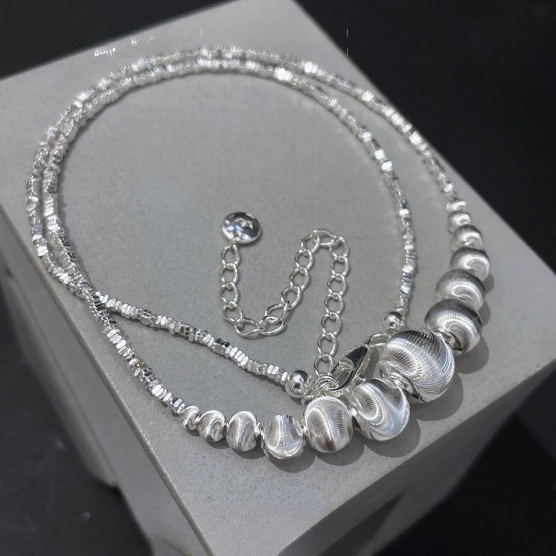 Аутентичное S999 стерлинговое серебро, фрагментированное серебряное ожерелье, минималистичный стиль, легкая роскошь, нишевый градиентный кулон с кошачьим глазом, новая модель 2025