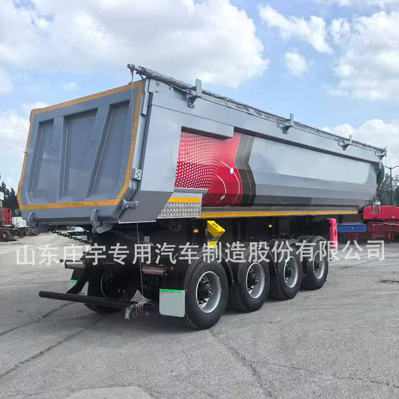 Overseas Export of Chinese Heavy-Duty Truck Howo 8×4 Dump Truck with Rear Flip Semi-Trailer Direct Sales from a Powerful Manufacturer