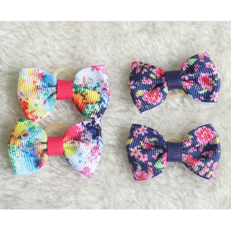 Pet Accessories Bow Leather Band Hair Ring Dog Hair Flower Teddy Yorkshire Marzis Hair Rope Headwear