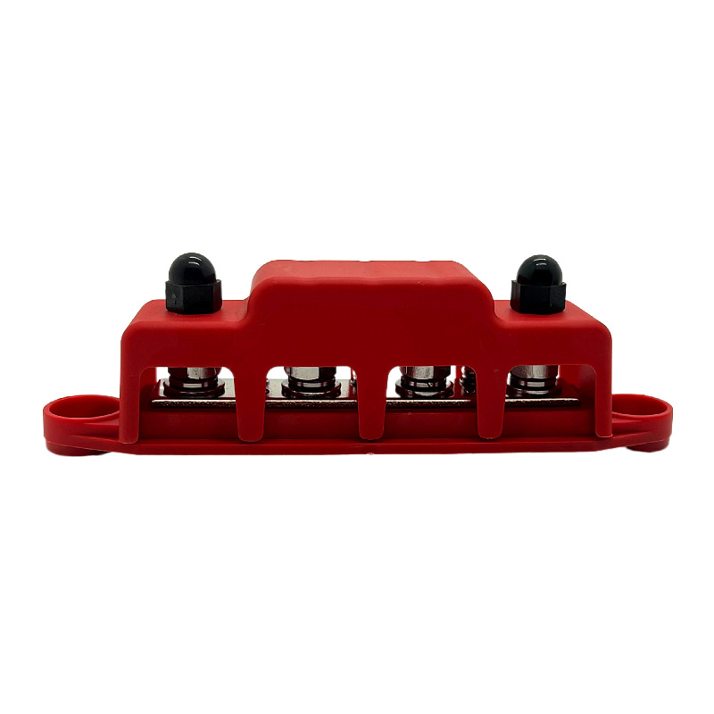 Cross-border yacht saloon ship 4-way junction line row M10 M8 red and black high current 4-position connection stud distribution block