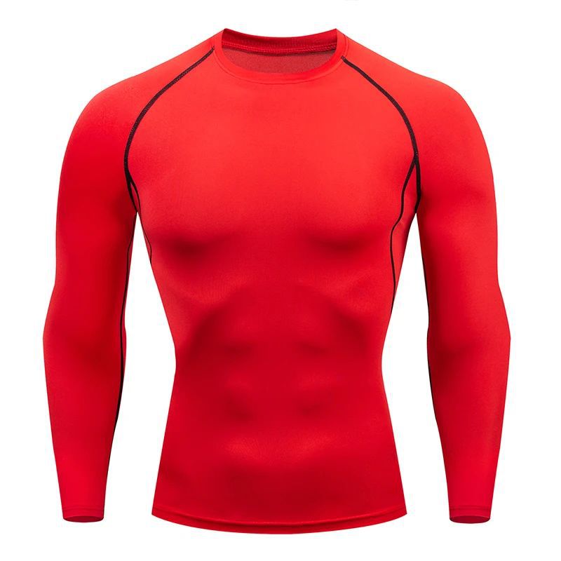 Tight-Fitting Long-Sleeved Men's Sports Running Track and Field Sports Training Basketball Bottoming Top High Elastic Quick-Drying Breathable Fitness Clothing