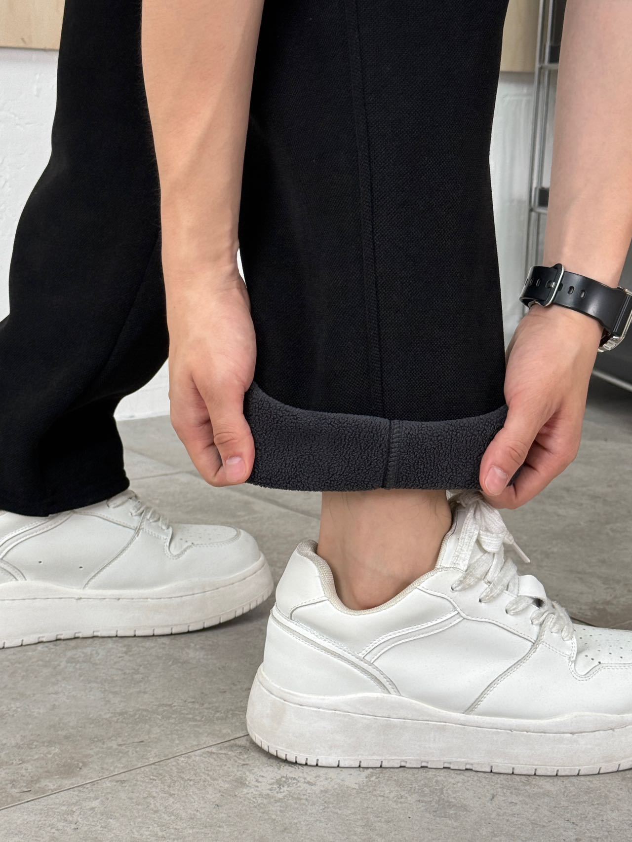 2025 Autumn/Winter Men's European Cotton Velvet Boxer Shorts Thickened Warm Straight Pants Wrinkle-Resistant Commuting Casual Versatile 8809