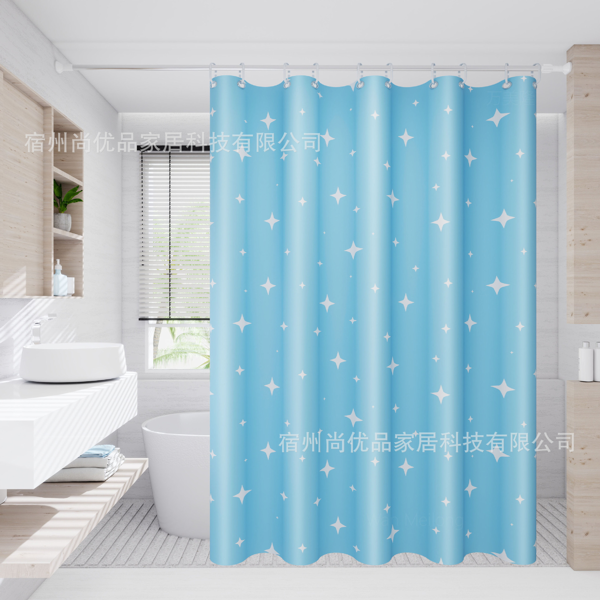Factory in stock cross-border supply bathroom shower curtain partition curtain door curtain PEVA mildew-proof waterproof moisture-proof multi-color multi-foot