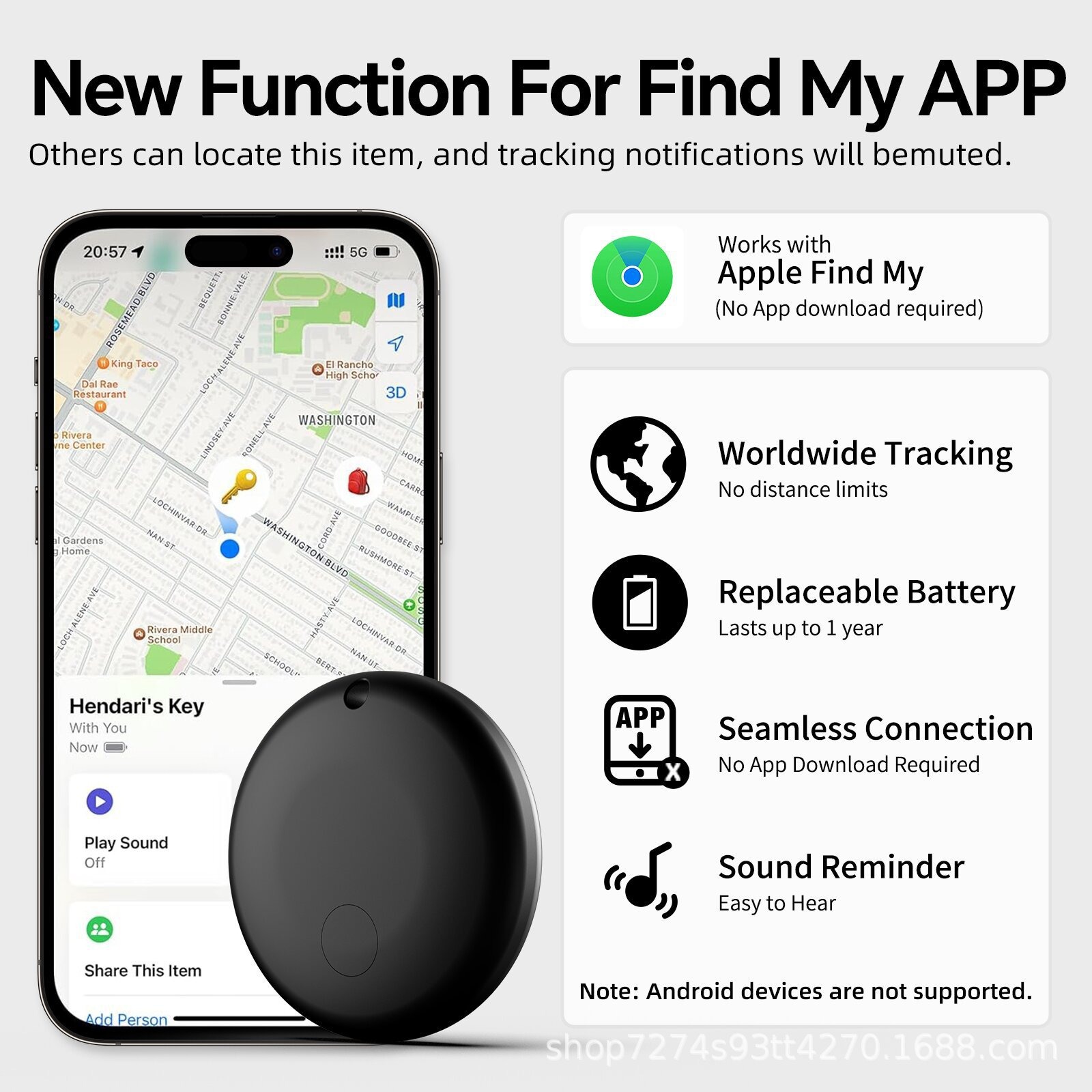 Locator Google Android Compatible Apple Anti-Loss Device for Keys, Pets, and Items Mini Small Tracker New