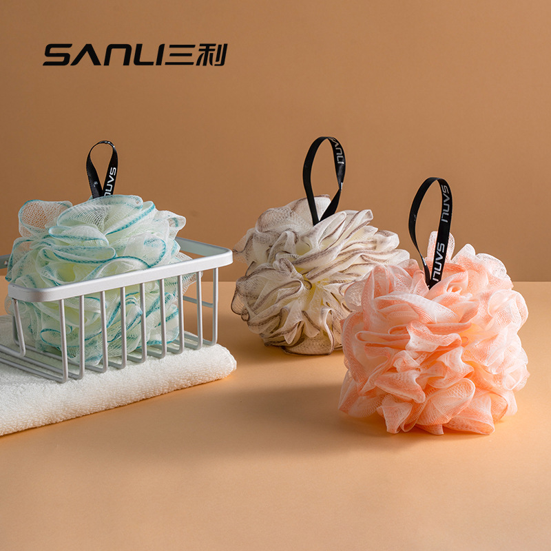 Sanli Towel Bath Ball Colorfulful Bath Flower 50g Bath Flower Scrub Back Bath Ball Toiletries Wholesale