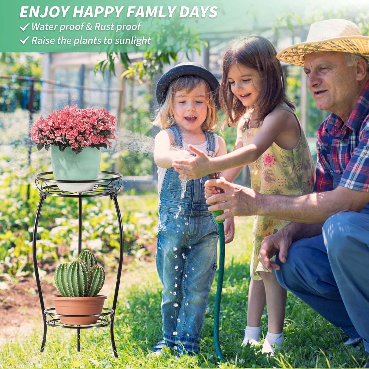 Цветочная полка из кованого железа в скандинавском стиле, напольная, для хранения, балкон, многоуровневая, для спальни и гостиной, легкая роскошь, зеленый цветочный горшок