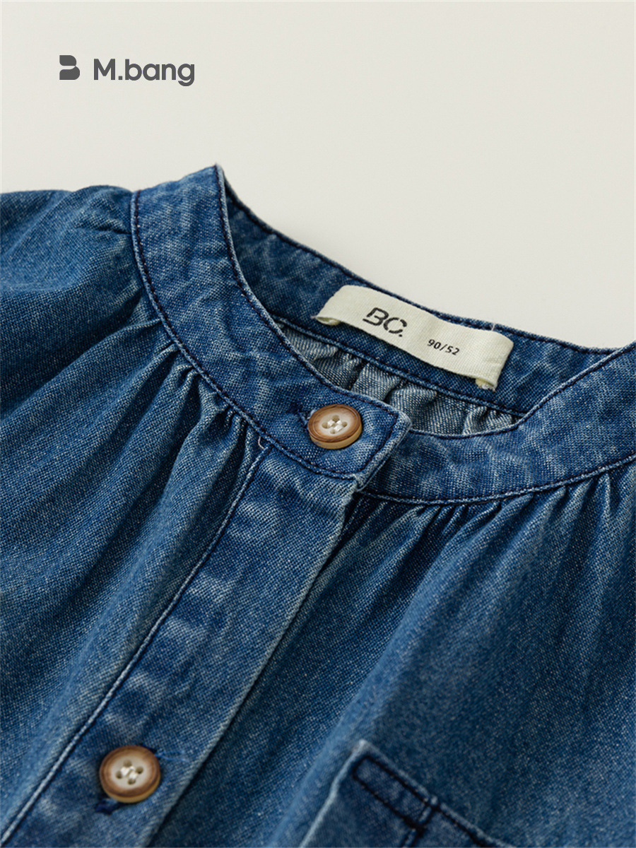 Yu Bao children's clothing Korean girls autumn solid color long sleeve denim skirt children's skirt 2025 spring CQ83112