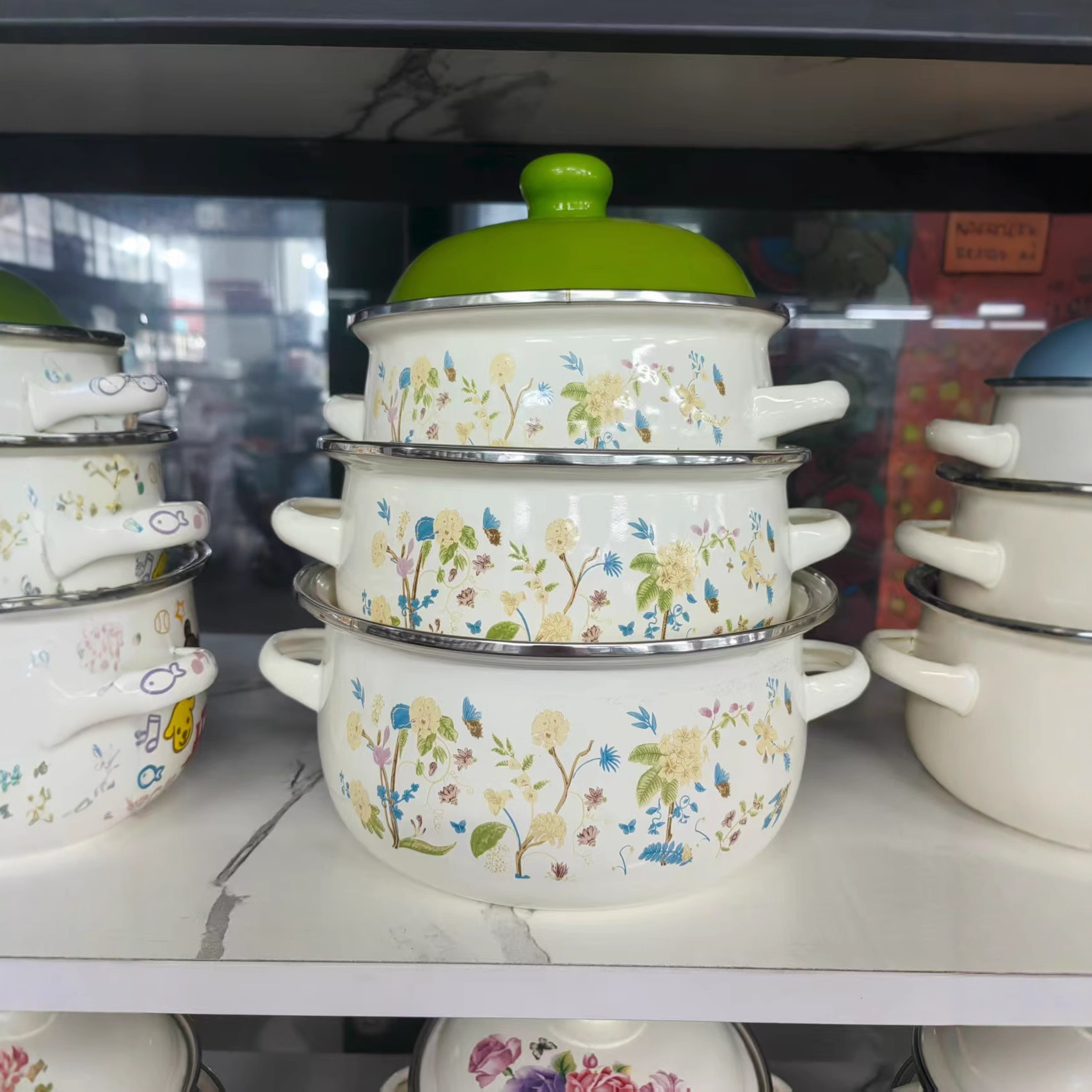 Enamel Pot Stew Pot Stew Cup Casserole Soup Pot Stew Pot Milk Pot Non-Stick Pot Induction Cooker Cooking Pot Enamel Pot Export Household