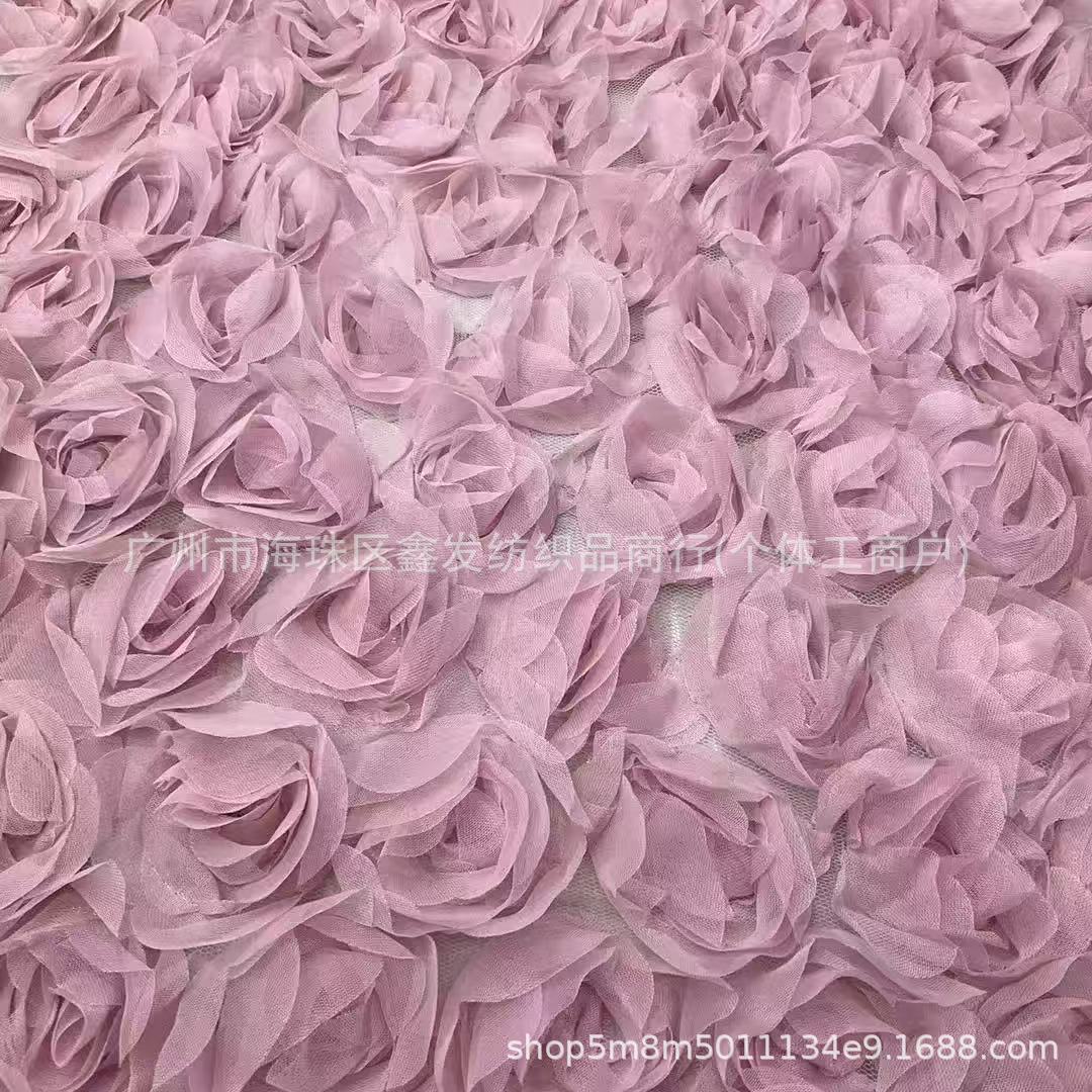 Factory Direct Sales Stereo Plate with Rose Embroidery Lace Embroidery Lace Lolita Dress Children's Clothing Fabric