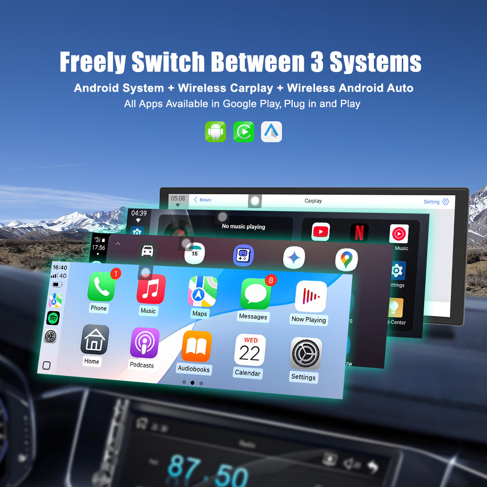 New Car Android Navigator Dual Bluetooth Dual Wifi Hd Youtube 10inch Ultra-Thin Smart Carplay