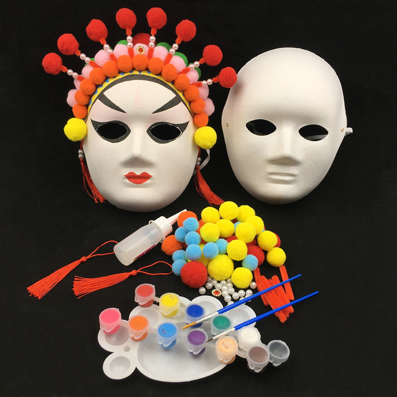 diy traditional culture beijing opera can wear facial makeup with headdress opera facial makeup kindergarten hand-painted DIY material bag