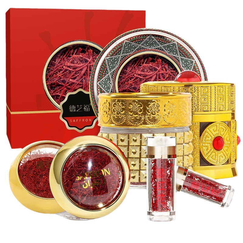 Iranian Saffron in Small Bottles, Ready-To-Eat Saffron for Soaking in Water, One Piece Can Be Used as Tea or Medicine, Food and Medicine from the Same Source, Gift Box