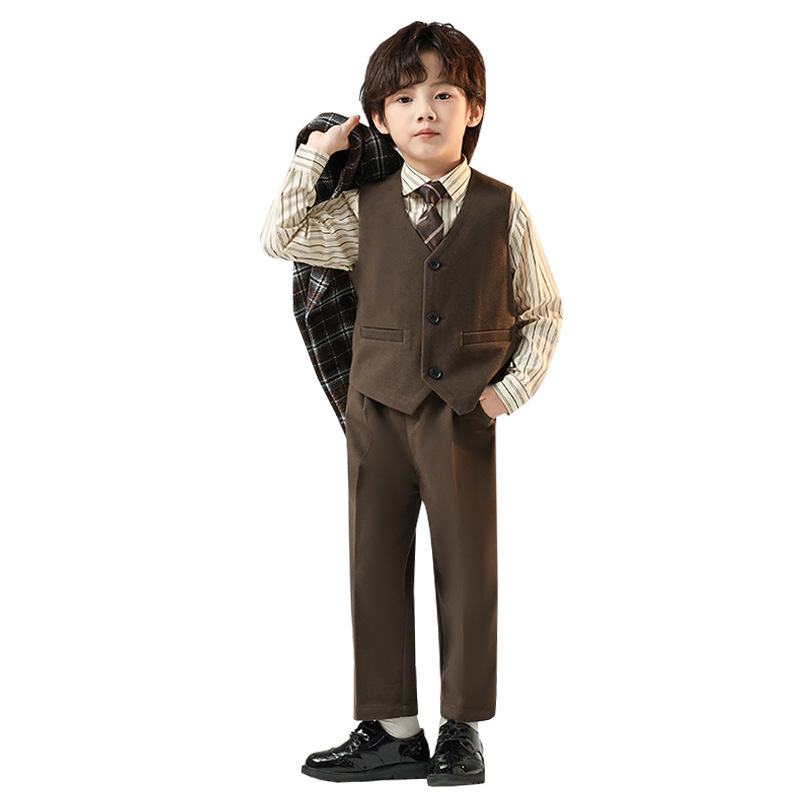 Children's Suit Casual suit Boy's Flower Boy's Wedding Dress Piano Performance Suit for Host Small Suit Jacket