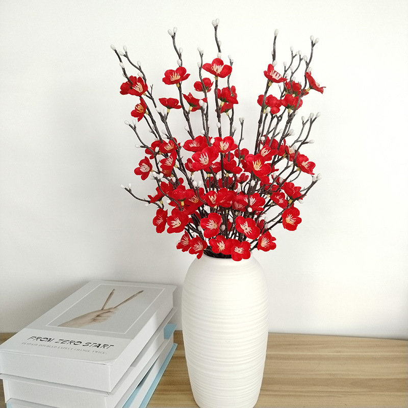 Cross-Border Hot-Selling 54cm Simulated Plum Blossom Branch Mini Wintersweet Artificial Flower Fake Flower Chinese Home Decoration Ornaments Arrangement