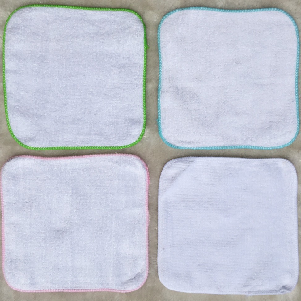 14cm 15cm foreign trade White cut velvet cotton cotton towel kindergarten children's small square towel mouth towel