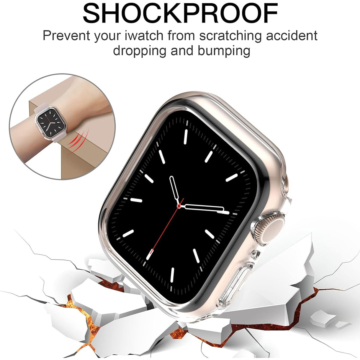 Suitable for Apple 11Th Generation Watch Protective Case, Apple Watch Series Pc Frosted Hollow Watch Case, Half Case