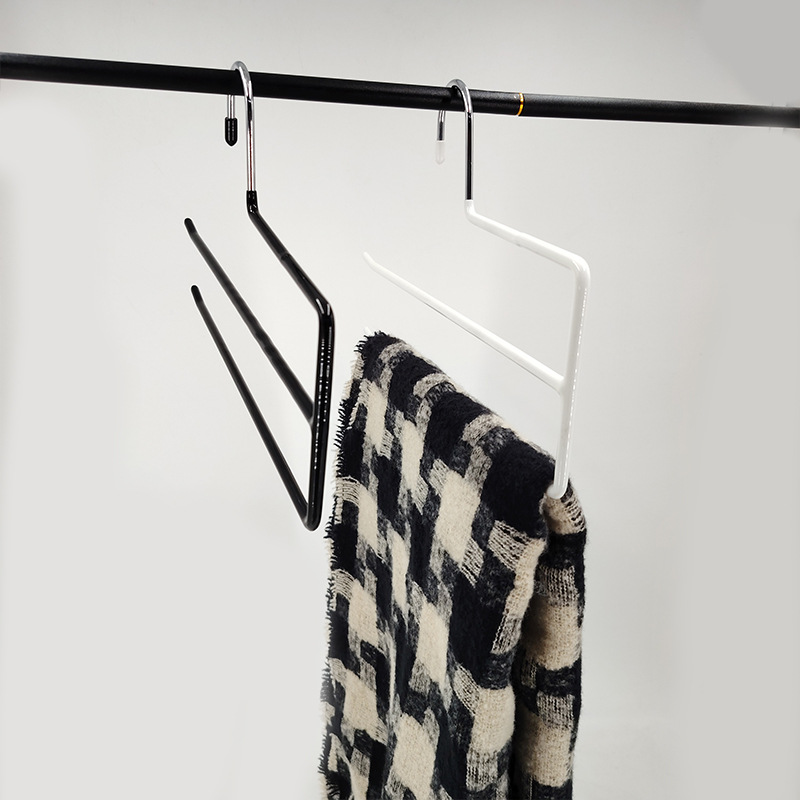 Cross-Border Multifunctional Double-Layer Trouser-Saving Hanging Space-Saving Silk Scarf Tie Clothes Hanging Hotel Clothing Store Towel Trouser Rack Wholesale