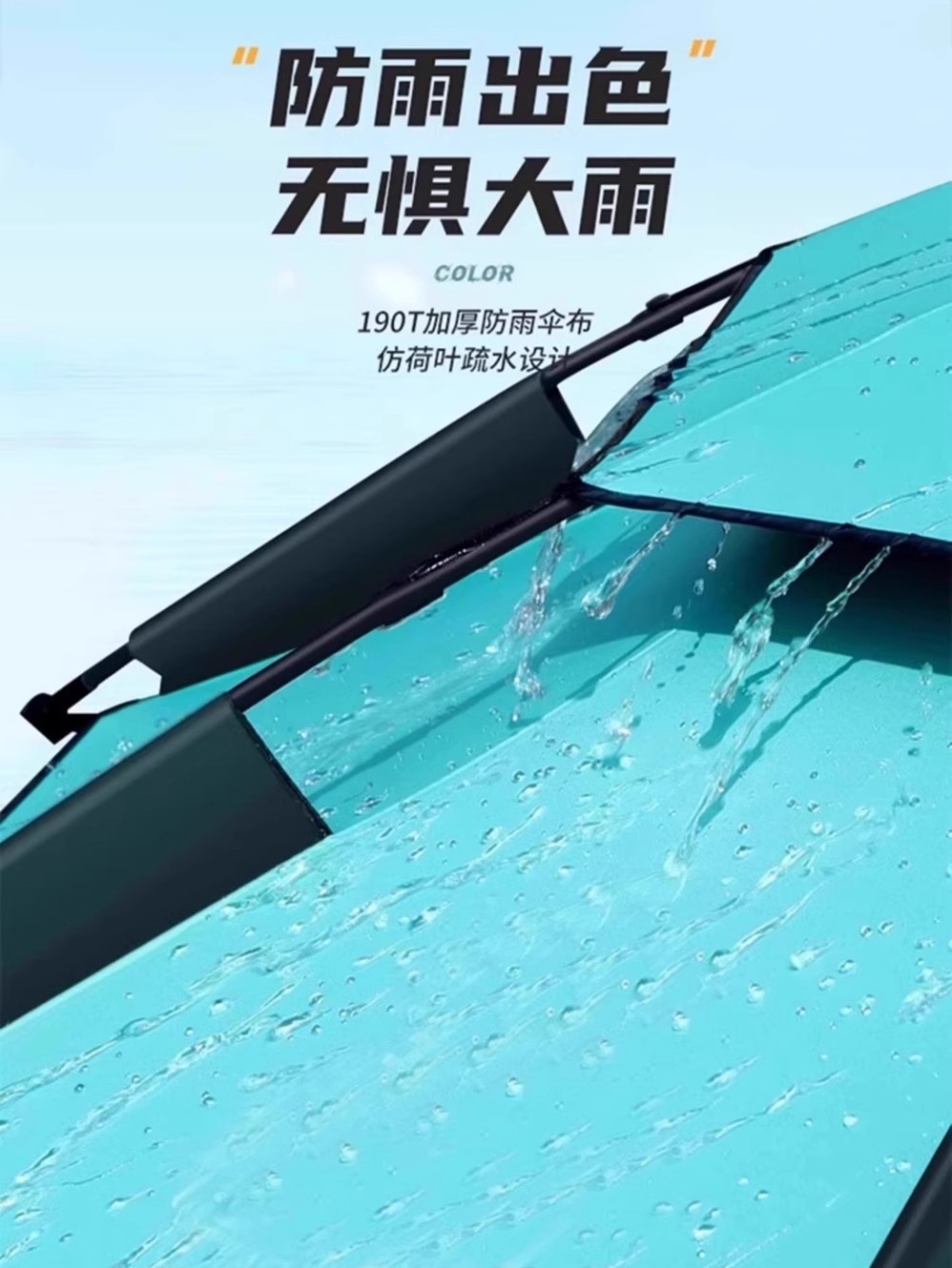 Fishing Umbrella 2025 New Sunshade Umbrella Outdoor Camping Umbrella Portable Black Rubber Sun Protection Anti-Rainstorm Cane Umbrella