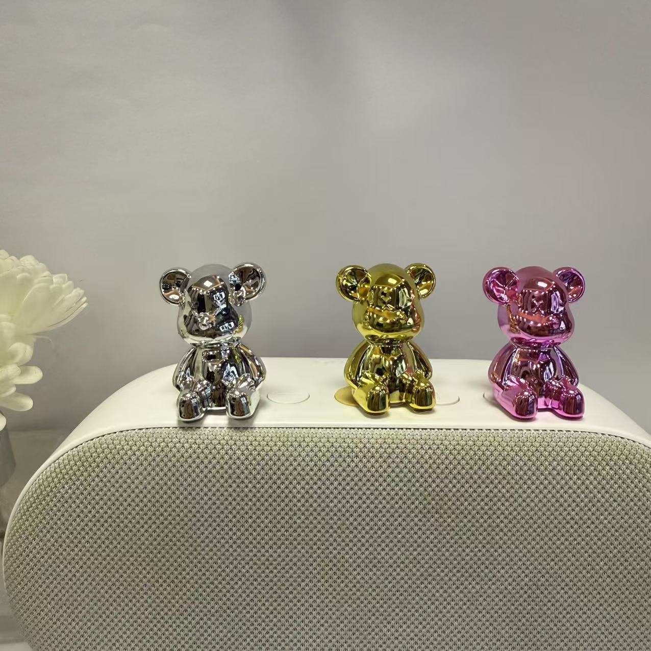 Cross-Border Creative Electroplating Long-Eared Rabbit Crafts Toothpick Holder Cup Lid Handle Accessories Tissue Storage Box Ornaments