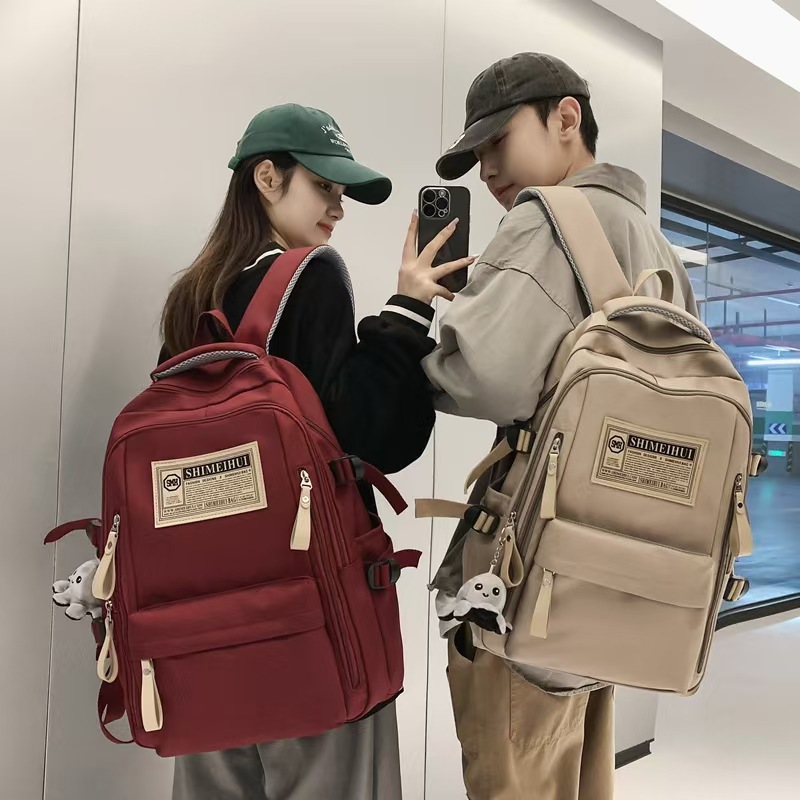 Новый водонепроницаемый школьный рюкзак, большой объем, однотонный, для учеников средней школы, оксфордская ткань, повседневный и универсальный